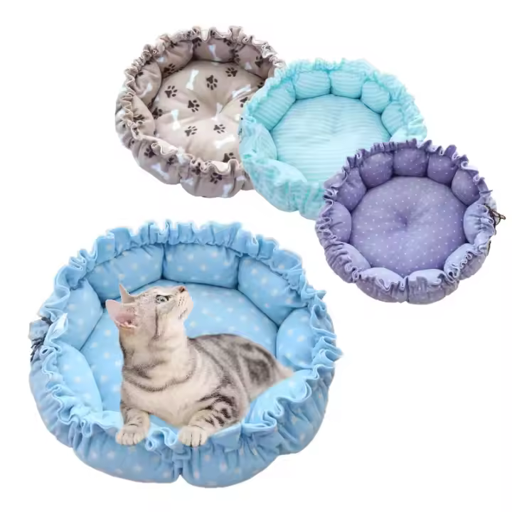 Cama De Mascota Dual Uso Ajustable Con Cordón Cómoda Y Cálida Para Gatos Y Perros Todas Las Estaciones Almohadilla De Mascota Para Pupusas - 1