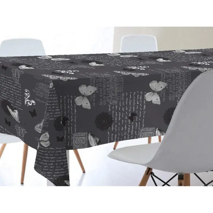 Mantel Hulehule Tex - Huletec PVC Mariposas Gris Diseño Innovador Fácil Limpieza Antimanchas Resistente al Agua - BOLBORETA - 1