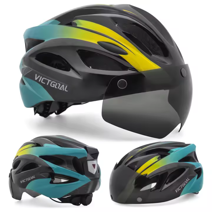 Casco De Bicicleta VICTGOAL Para Hombres Con Luz Trasera Y Gafas Magnéticas UV400 Visera Sol Protección Integral Para Ciclismo MTB Y Scooter Eléctrico - 1