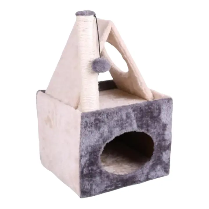 TIENDA EURASIA® Arbol Rascador Gato - Rascador para Gatos de Diseño - Estructura de Terciopelo y Cuerda - 1