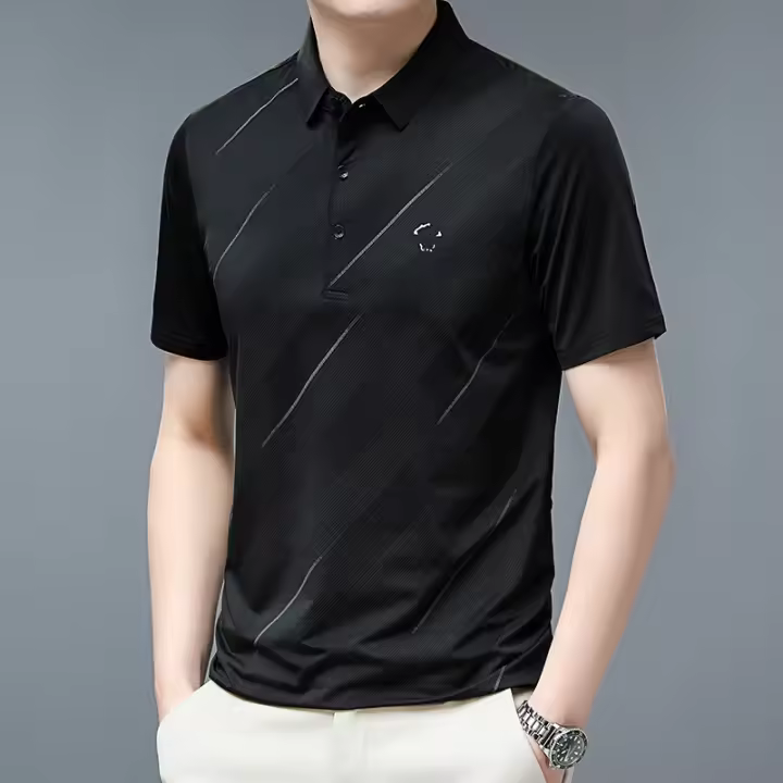 Polera Polo Para Hombre Casual Negocios Corta Resistente Al Arrugas Y Liso Cómoda Transpirable Verano Viscosa Solida Regular - 1