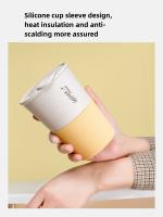 Taza De Café Portátil Doble Pared De Plástico Y Estraw Para Viajes Con Tapa Regalo Para Hombres Y Mujeres Taza De Bebida Ecológica - details 3