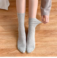 Calcetines Para Mujer Verano Delgados Color Caramelo Hueco Suéter Casual Básico Dulce Moda Largo Cómodo Talla Única Color Sólido - details 5