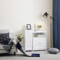 Armario blanco para baño de pie, rinconera con 1 cajón, 1 puerta de persiana, solución de almacenaje - details 3