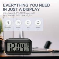 Reloj despertador digital, Reloj despertador para dormitorio with Luz Nocturna inteligente, temperature interior, Pantalla LED large, Reloj de escritorio que funciona con Pilas para Regalos de cumpleaños para niños - details 0