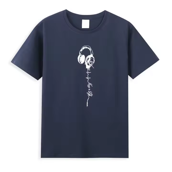 Camiseta De Algodón Casual Para Hombres Con Estampado Gráfico Cuello Redondo Manga Corta Estilo Fashion Tops - 1