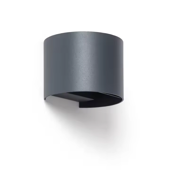 Ledkia Aplique de Pared Exterior LED 10W Aluminio Iluminación Doble Cara CCT Seleccionable Denny Round Antracita - 1