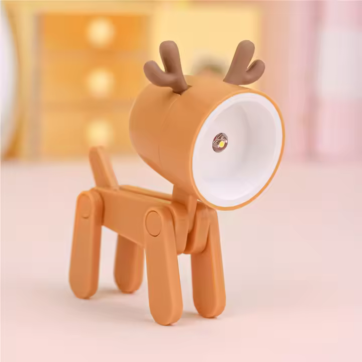 Lámpara De Noche LED Mini Plegable Para Escritorio Luz De Animales Lindo Perro Ociel Luces Portátiles Para Decoración De Sala De Estar Regalo Para Estudiantes - 1
