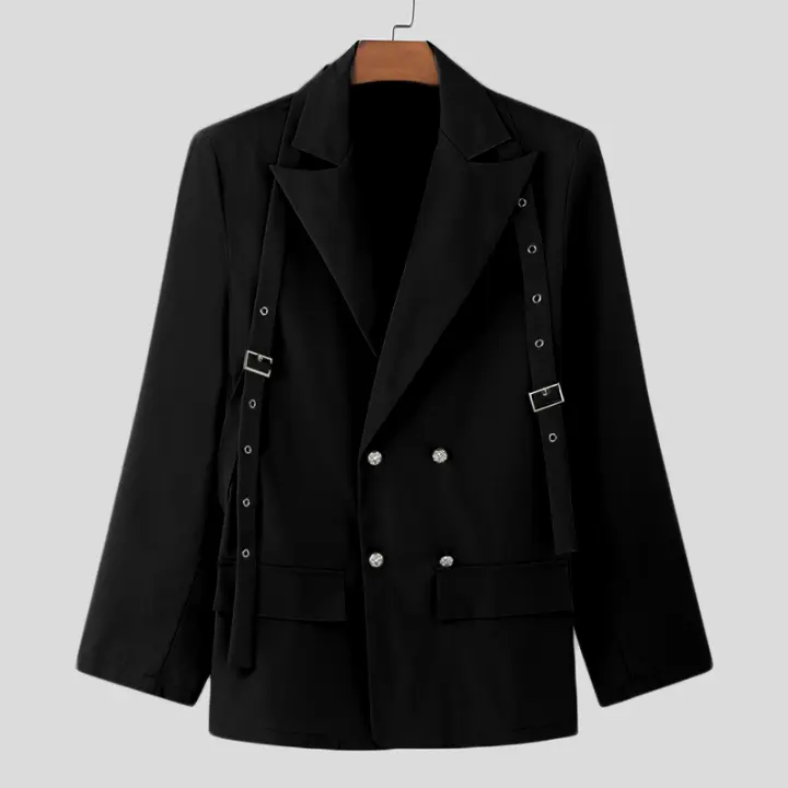 Incuerpo Chaqueta De Hombre Estilo Coreano Casual Manga Larga Solida Con Bolsillo Botones Vintage Ropa Masculina Ajustada - 1