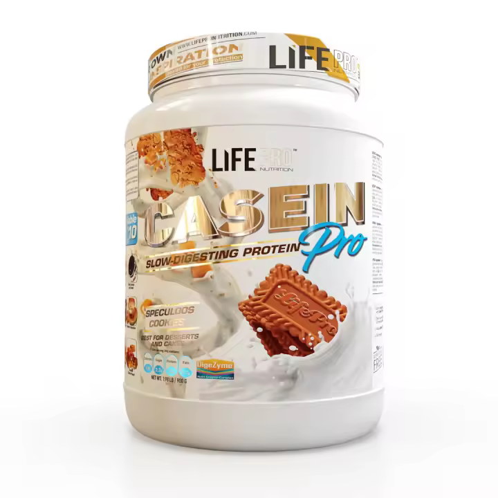 LIFE PRO NUTRITION CASEIN PRO 900G - Caseína de Liberación Lenta - Con Enzimas Digestivas - Efecto Saciante Prolongado - 1
