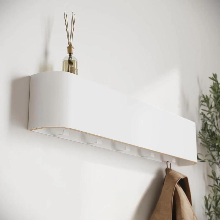 Walnut Wood Wall Coat Rack - Modern Minimalist Aesthetic Hanger, Simple Clothes Rack for Entrance Hall Living Room Furniture