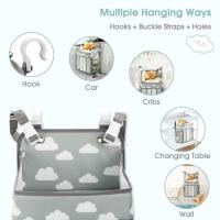 Organizador de pañales Colgante para Cuna, cambiador y Coche, Bolsa de almacenamiento múltiple con salida de Aire. - details 0