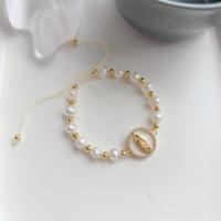 Pulsera De Perlas De Agua Dulce Virgen María Para Mujer Joyería Cristiana Con Encanto Regalo Para Amigos Pulsera De Cuero Genuino Con Cierre De Correa - details 7