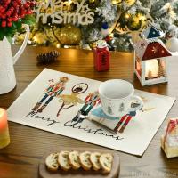 4pcs Mats De Mesa Navideñas Con Nutcrackers Y Bolas De Navidad Estilo Moderno Eco-amigable Polyester Rectangular Para Fiestas De Invierno - details 0