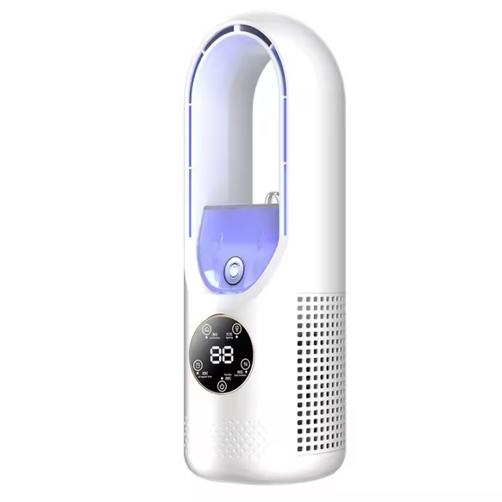 Ventilador USB sin Aspas, aire acondicionado, humidificador, Selección de 6 velidades, Diseño de Control Táctico, habitación, oficina (color: Blanco) - 1