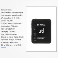 Sistema De Audio Inalámbrico M-VAVE WP-10 Monitor De Auriculares Transmisión Lossless Estéreo Mono Grabador Recargable Transmisor Receptor - details 6