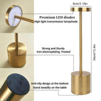 Lámpara De Mesa Clásica De Metal Recargable Por USB Luz Nocturna Sin Ajuste De Intensidad Táctil Decoración Para Hotel Y Bar 3 Niveles De Iluminación Para El Hogar - details 17