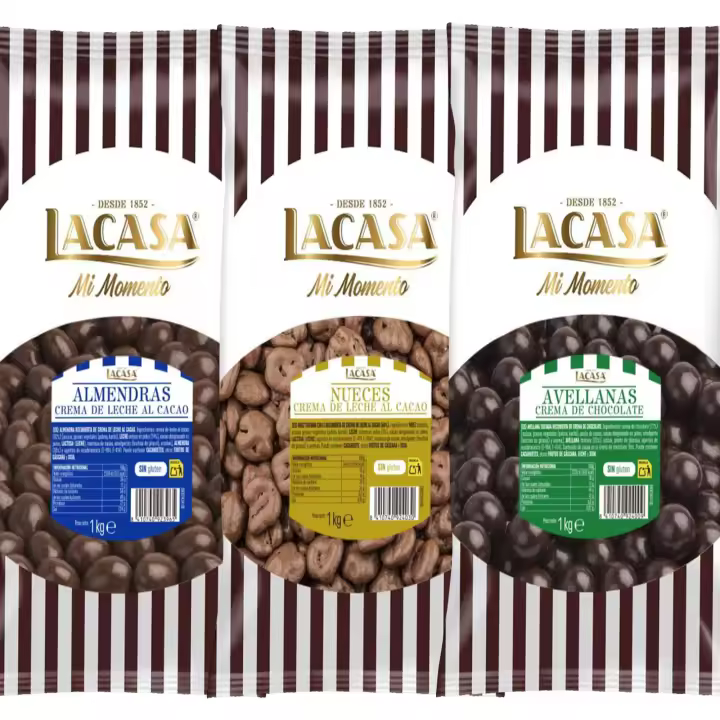 Lacasa Mi Momento pack 3kg bolas: Almendra con chocolate con leche ,Avellana con chocolate Negro ,Nuez con chocolate con Leche - 1