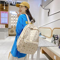 Mochila Preppy De Lona Impermeable Para Mujer Estilo Floral Fashion Bolsa De Hombro Nylon Estudiante Mochila Con Cierre De Cremallera - details 5