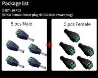5 Pares De Conectores DC Hembra Y Macho 5.5x2.1mm Adaptadores De Enchufe Para Tiras LED De Un Solo Color Cámara CCTV - details 8