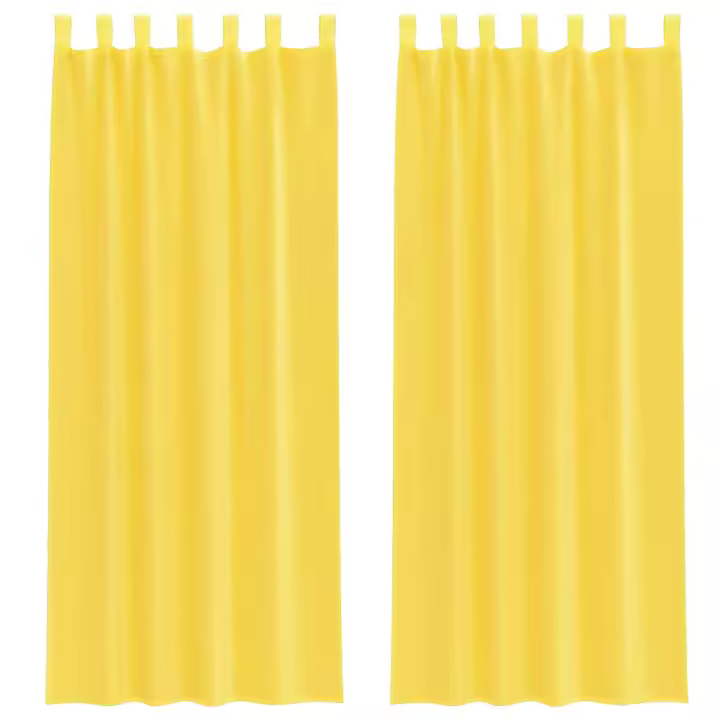 vidaXL Cortinas de gasa con trabillas 2 uds amarillo 140x260 cm - 1
