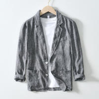 Nueva Chaqueta De Lino Puro Para Hombre Diseñadora Calidad Casual Marca Blazer Moda Tamaño plus M-4XL Ropa Suits Tops - details 5
