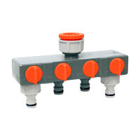 Adaptador 4 vias para grifo de jardin con enchufes rapidos 19mm 3/4" - Edm - details 1