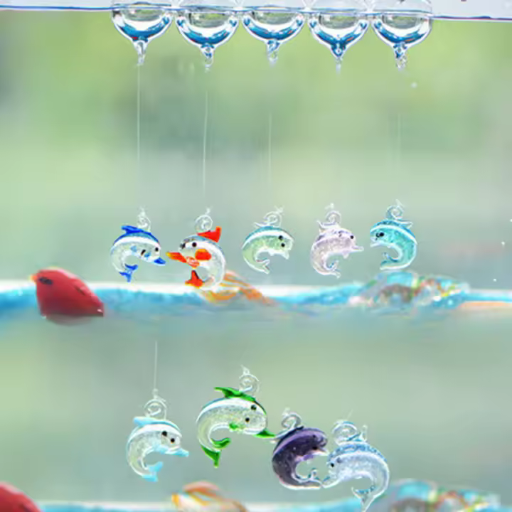 5PCS Decoración De Lagoonería Creativa Con Bola De Ballena Luminosa De Vidrio Para Acuario Decoración De Burbujas Para Micro Paisaje - 1