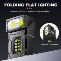 MiniLinterna Rotación De Cabeza Magnética Torcha Recargable USB Con Batería Integrada Luz Exterior Portátil Para Camping Emergencia Linterna - details 7
