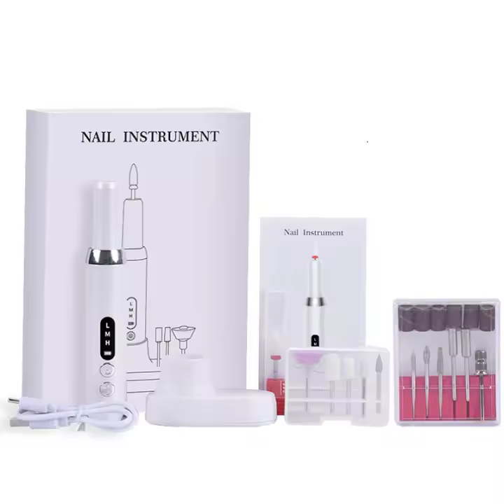 Lámpara Eléctrica De Uñas Profesional Con Bits De Taladro Para Pulido De Uñas Eliminación De Piel Muerta Y Arte Sanding Pen Máquina De Manicura - 1