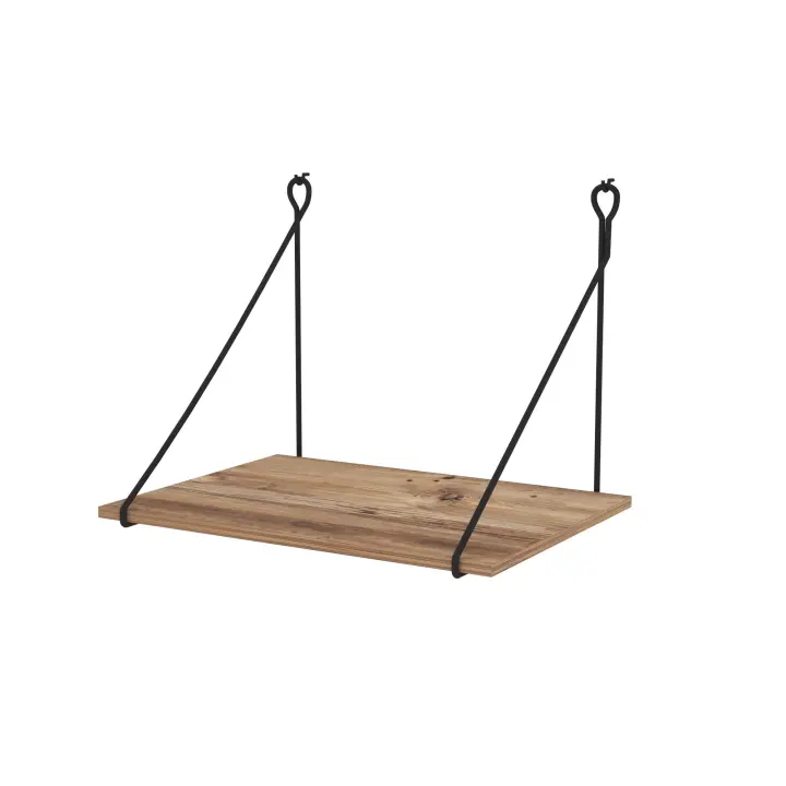 Escritorio,100% Tablero de aglomerado rechapado en melamina, Color Nogal Negro WELLHOME - 1