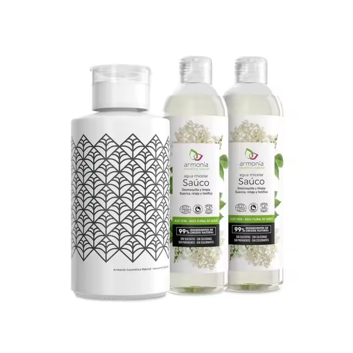 Armonía Pack Agua Micelar Sauco 300 Ml + 300 Ml - Suavidad y Eficacia para Desmaquillar - 1
