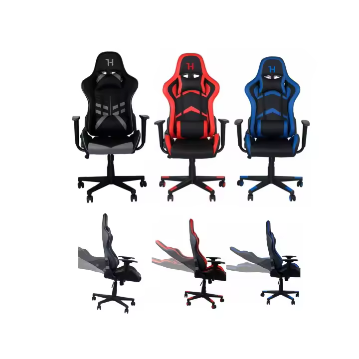 Sillas Gamer profesional 7H SEVEN HOUSE Titán Silla Gaming con ruedas tapizado con bordados reclinable 180 grados Calidad Premium ,Zona dorsal y lumbar acolchada Muebles Gaming - 1
