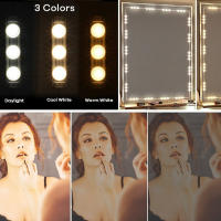 Espejo De Maquillaje LED Con Luces De Vestíbulo USB Para Baño Iluminación De Escritorio Ajustable Brillo Y Temperatura De Color - details 3