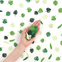 100pcs/pack Hojas De Tortuga Verdes Tropicales Para Decoración De Mesa Y Bodas Proporciones De Papel Sin Químicos Peligrosos - details 0