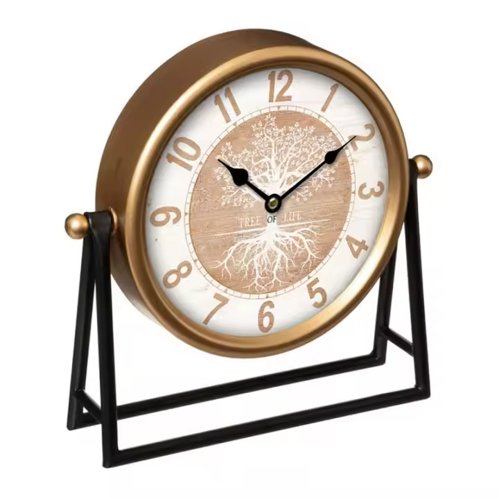 Signes Grimalt ORIGEN Home Decor Reloj De Mesa Redondo Marrón 21x21x10cm - Decoración Vintage para Hogar 33561 - 1