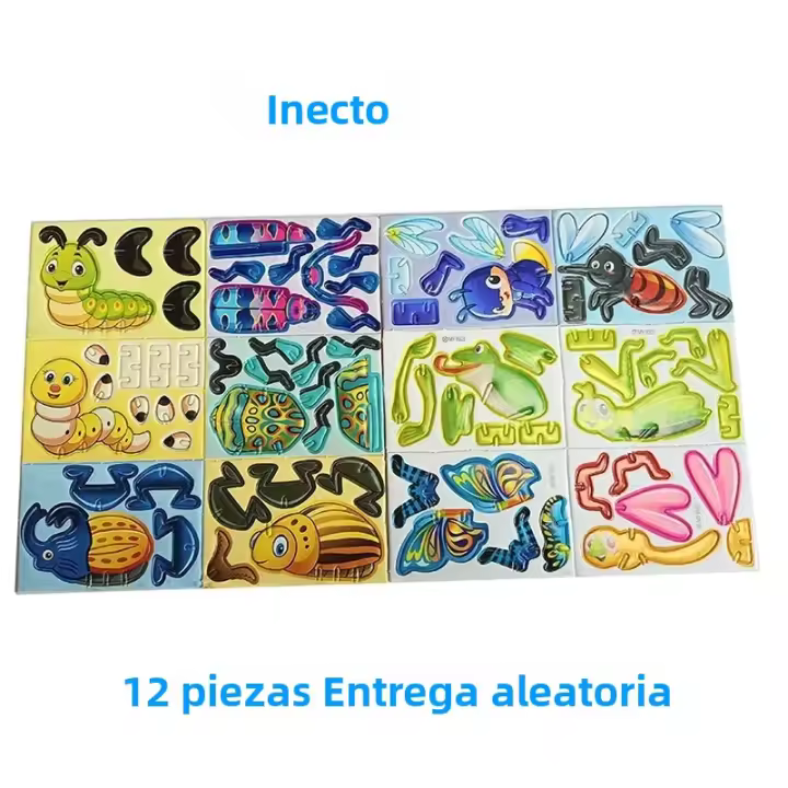 Rompecabezas 3D De Animales En Espuma Juguete Educativo Para Niños Regalo De Cumpleaños Para Invitados Incentivos De Clase Empaque De 12-24 Piezas - 1