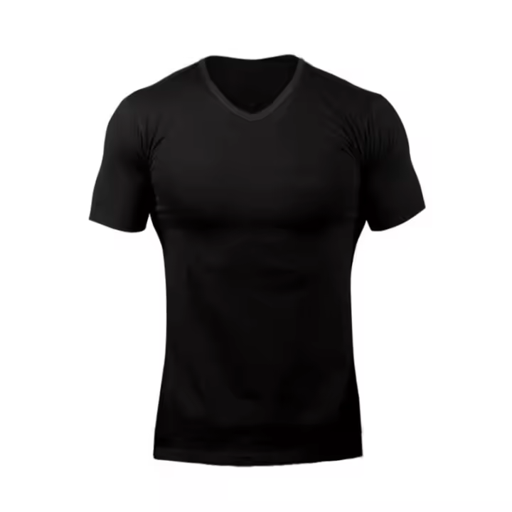 Camiseta De Algodón Para Hombre Estilo Slim Fit Con Cuello En V Manga Corta Para Fitness Y Gimnasio Camisetas Deportivas De Verano En Colores Negro Blanco Verde Rojo Gris Tallas M L XL XXL - 1