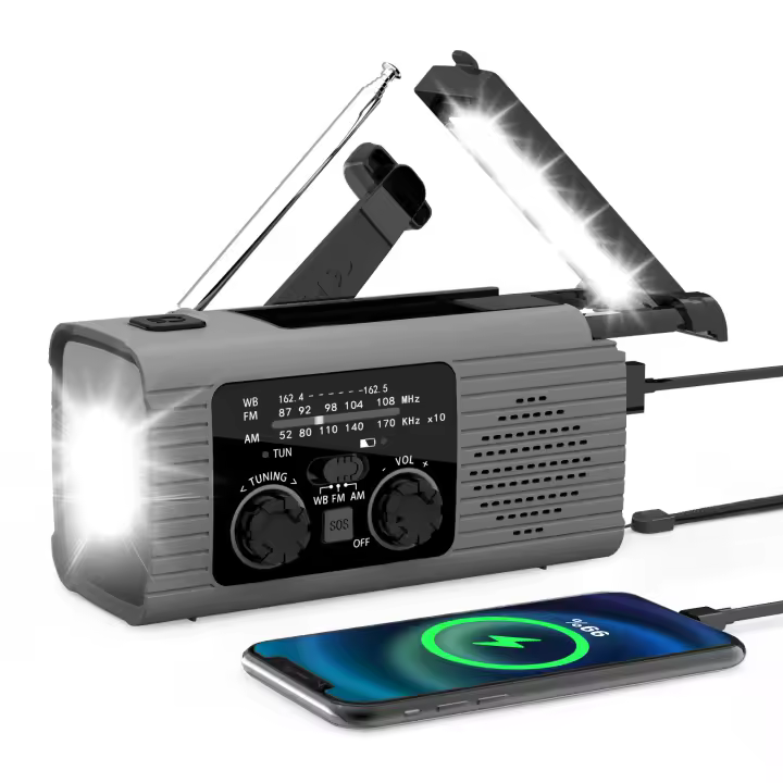 Radio portátil de Banda completa antidesastres emergencia manual multicuonal Radio Solar
Máquina FM - 1