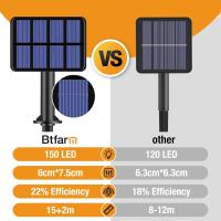 2 Paquete Guirnaldas Luces Exterior Solar Totalmente 30M 300 LED 8 Modos Cadena de Luces Decoracion para Terraza Fiesta Bodas Patio Jardines (Blanco Calido) - details 9