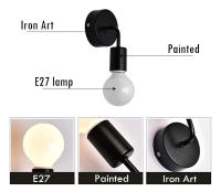 Lámpara De Pared LED Minimalista Moderna En Negro Y Blanco Para Dormitorio Sala De Estar Creativa Luz De Fondo Para Pasillo Y Cocina - details 2