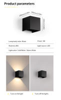 Lámpara De Pared LED 6W AC85-265V Blanco Frío Blanco Cálido Impermeable ABS Ajustable Ángulo De Luminosidad Para Interior Exterior - details 1