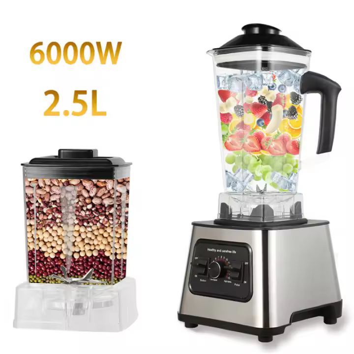 Batidora profesional potente de 6000W, exprimidor, batidora de mesa, contenedor de 2,5l, procesador de alimentos, mezclador para frutas y nueces de hielo - 1