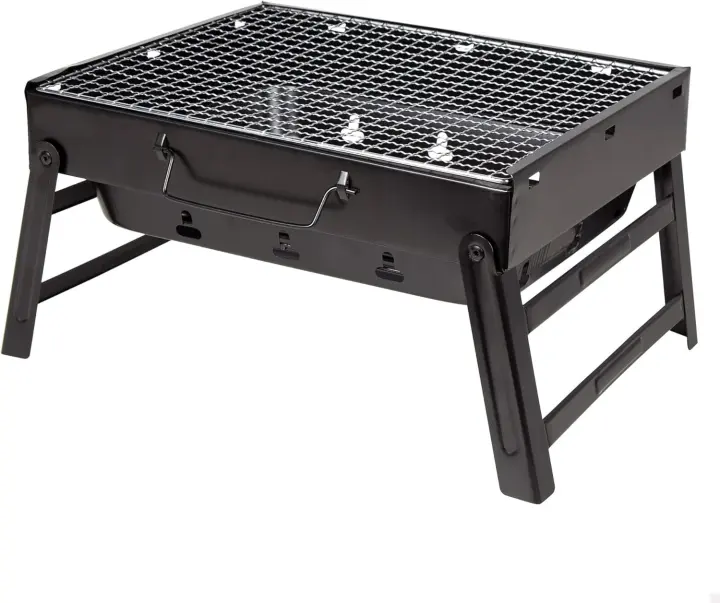 Barbacoa Portatil, de Carbon, con Parrilla, Plegable, Acero inoxidable, Camping accesorios, Acampada o Picnic, para Exterior, Terraza, Ligera. - 1