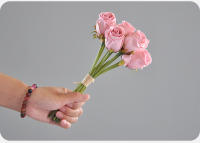 Bouquet De Rosas Rosa De 24CM Decoración Para El Hogar Propiedades Fotográficas Guía De Carretera Para Boda Flores Artificiales - details 28