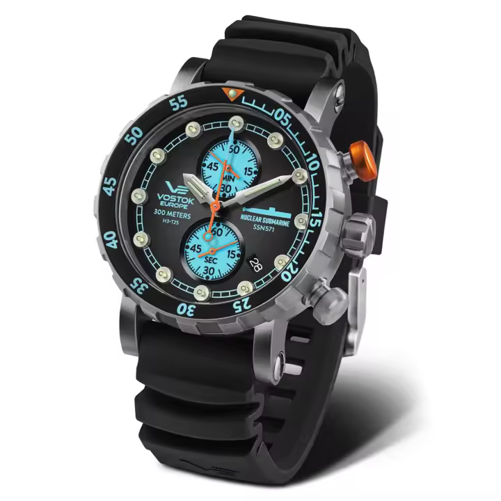 Vostok Europe VK61-571H614, reloj de cuarzo con cronógrafo, diseño robusto y caja de titanio. Ideal para el buceo y actividades extremas con resistencia superior. - 1