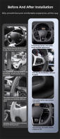 Cubierta De Volante Para Coche De Cuero Microfibra DIY Accesorios De Interior Para Audi A3 8P Sportback A4 B7 Avant A6 C6 S4 Seat Exeo - details 4