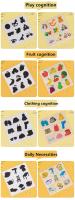 Puzzle De Madera Montessori Para Niños Juguete Educativo Temprano Alineación De Sombras Frutas Ropa Conocimiento Para Edad Infantil - details 6