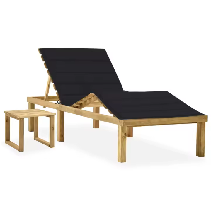Tumbona de Jardín con Mesa y Juguetes de Madera de Pino impregnada - 1