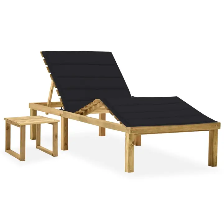 Tumbona de Jardín con Mesa y Juguetes de Madera de Pino impregnada - 1